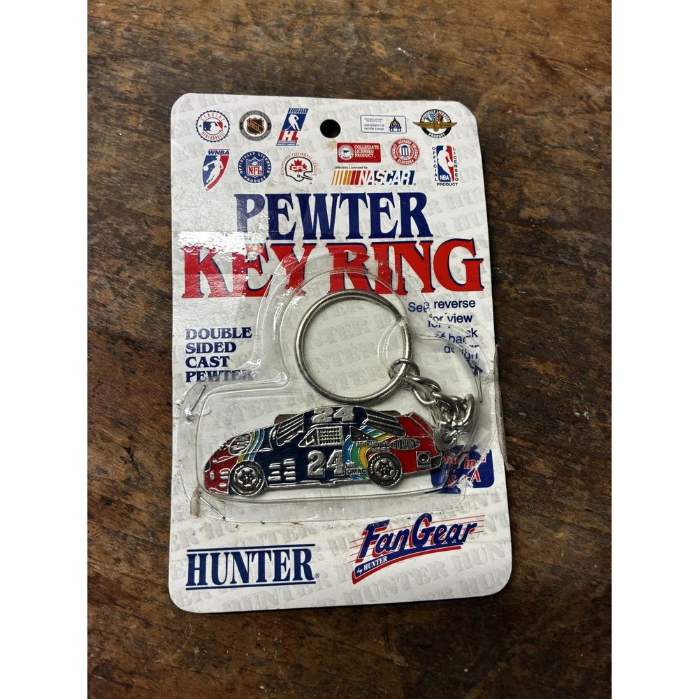 NASCAR Jeff Gordon #24 Pewter Enamel Race Car Keychain FanGear
